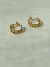 Load image into Gallery viewer, Cuban Etched Hoop Earrings