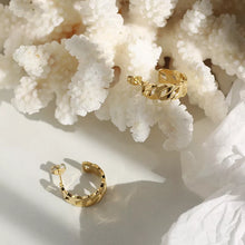 Load image into Gallery viewer, Cuban Etched Hoop Earrings